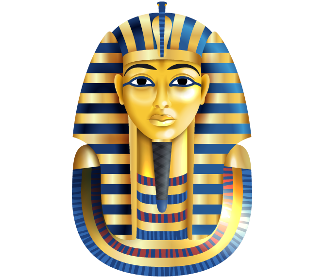 Golden mask of Pharaoh Tutankhamun showcasing intricate ancient Egyptian craftsmanship, symbolizing royalty and history – featured on TutGift antique store.